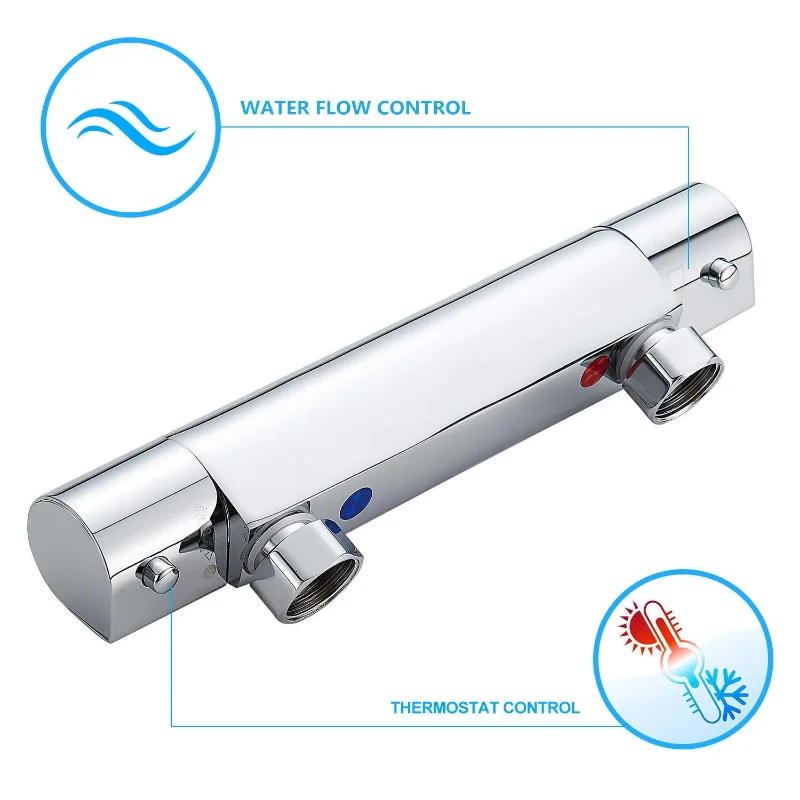 Thermostatic Shower Bathtub Faucets Bathroom Mixer Tap Brass Mixing Valve Faucet