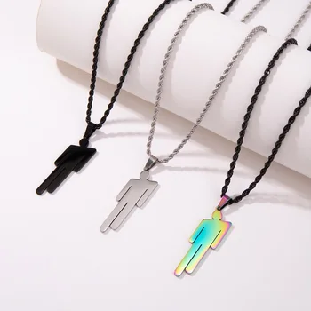 1 pz collana creativa con testa inclinata alla moda hip-hop street style ciondolo unico in acciaio inossidabile accessori per catena con lucchetto unisex 1