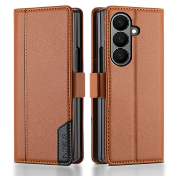 Business RFID Leather Phone Case for Samsung Galaxy Z Fold 7 6 5 4 3 5G ZFold7 ZFold6 Magnetic Flip Book Wallet Cover Etui 1