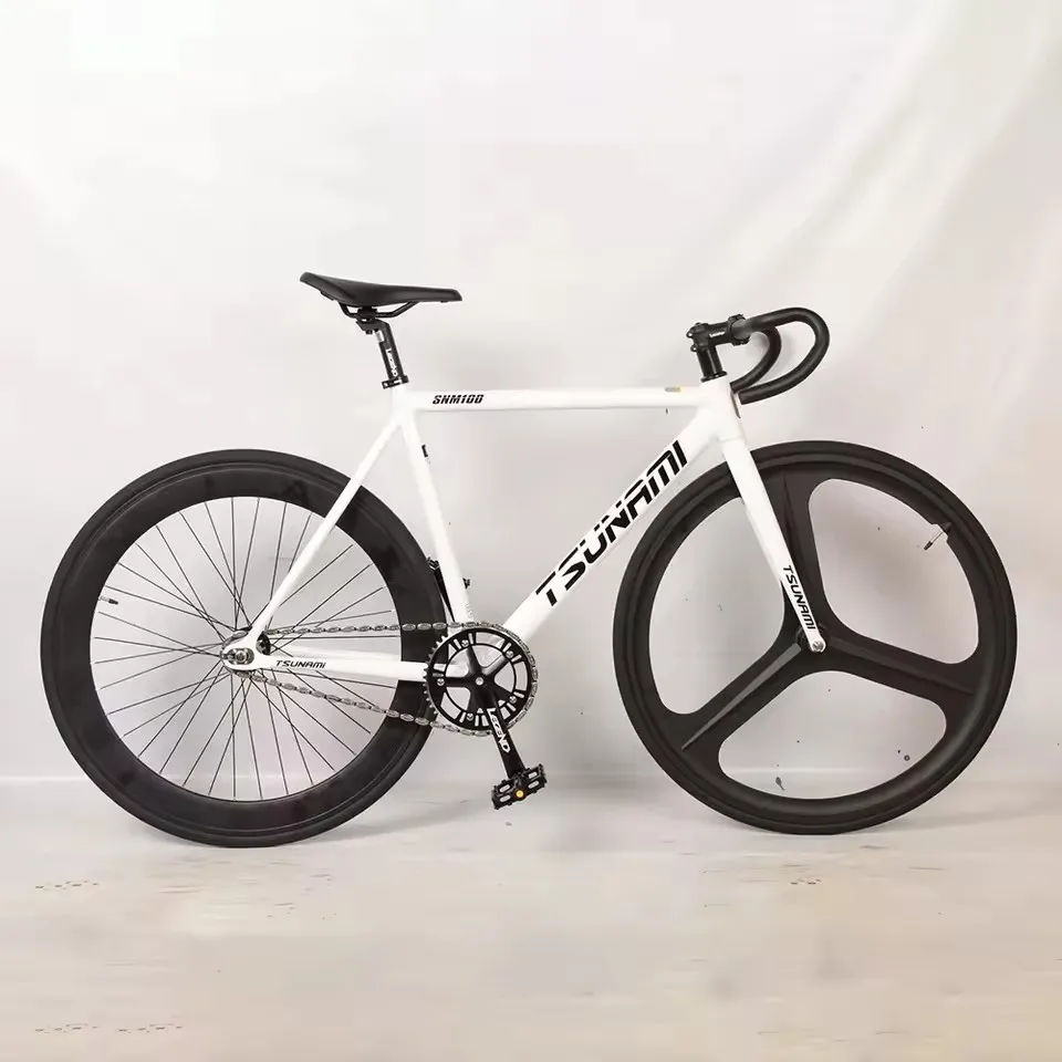 Tsunami Partners-Vélo de Fixie à Vitesse Unique, Cadre en Alliage d'Aluminium SNM100, Pièces d'Entraînement de Course Personnalisées