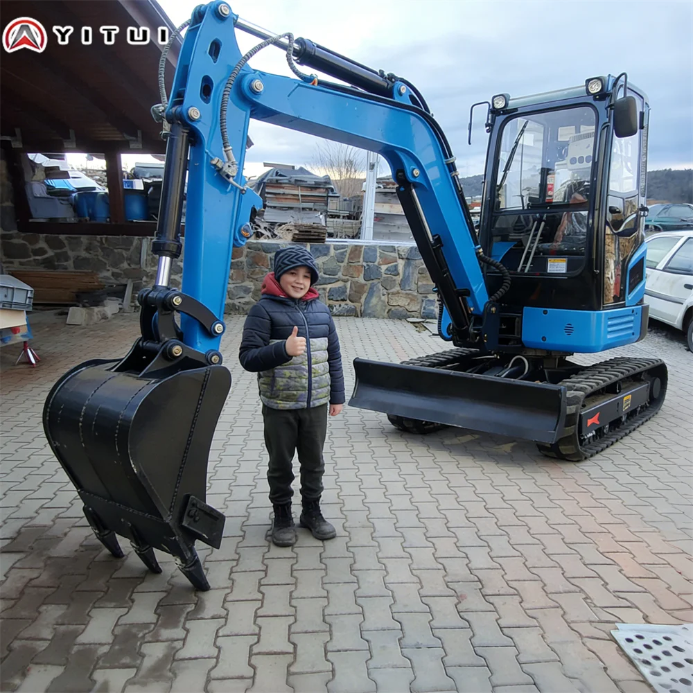 YITUI 3 Ton Hydraulic Mini Excavator, Best Selling Model, Equipped with Accessories, Customizable Euro 5, Suitable for Home Use