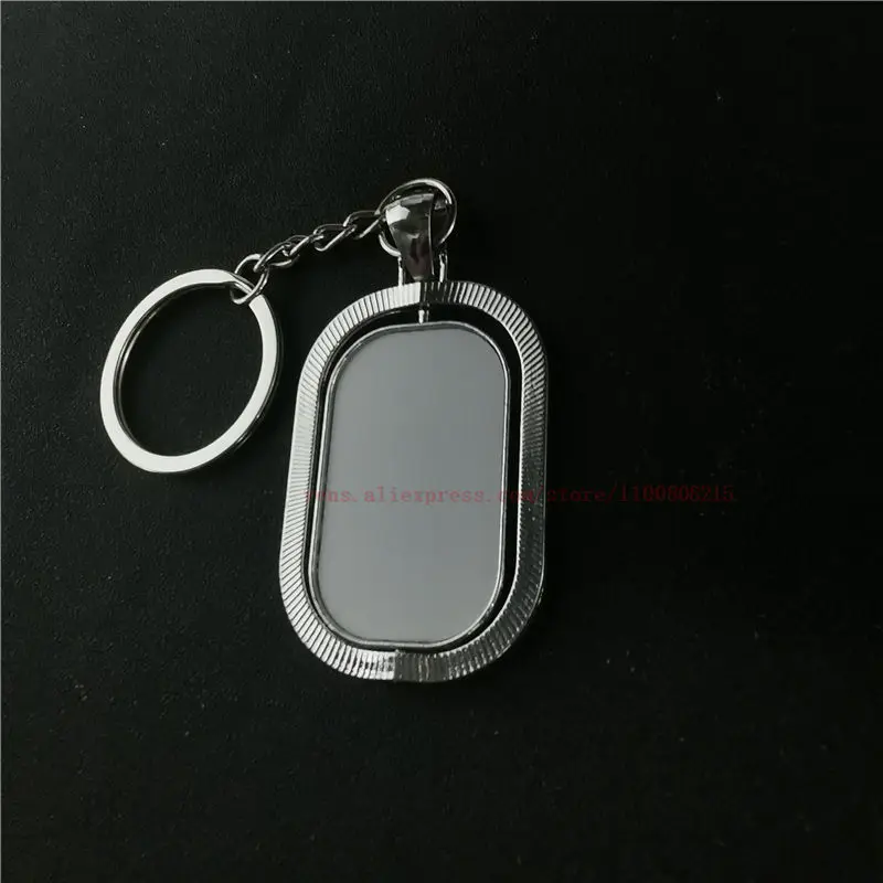 New Style Sublimation Metal Keychains Rotate Key Ring Hot Transfer