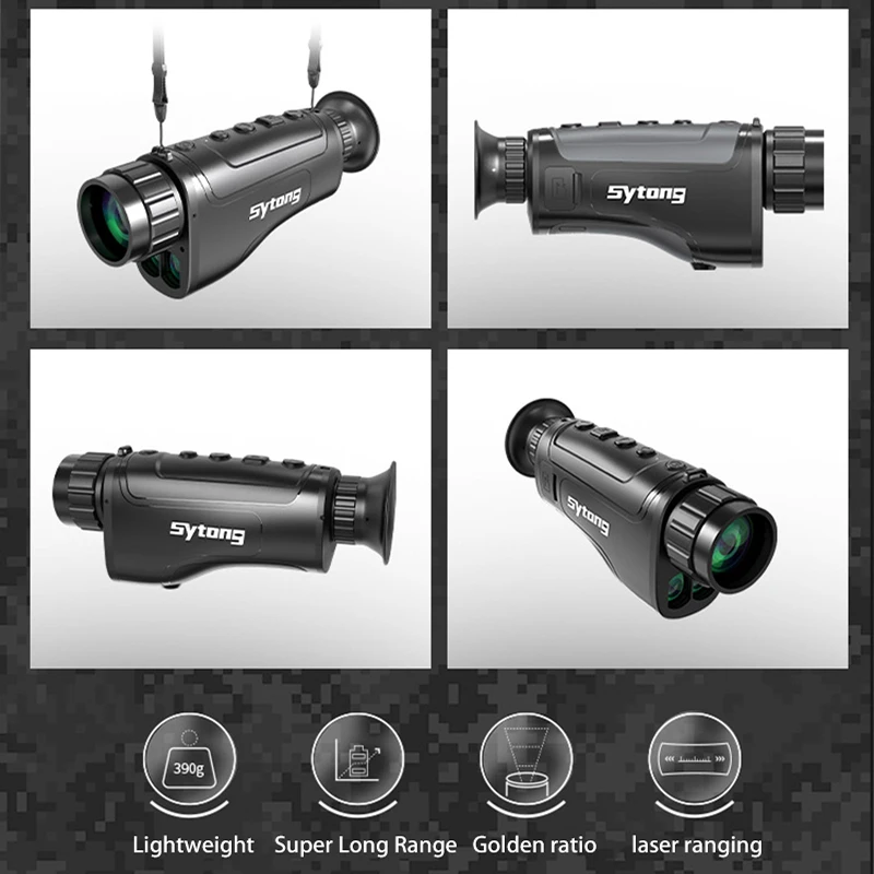 Sytong GS Handheld Thermal Imaging Monocular Built-in 1000M Laser Rangefinder WIFI,IP65,Hotspot Tracking Hunting Thermal Vision