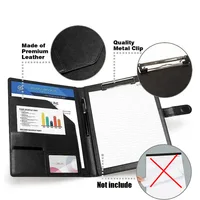 A4 Leather Clipboard Folder Padfolio Business Resume File Folder Padfolio Clipboard Interview Conference Document File Organizer 4