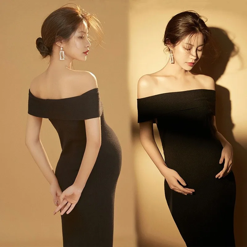 

Черные сексуальные платья для беременных фотография Реквизит трикотажная одежда для беременных фотосессия для беременных женщин детское платье для душа