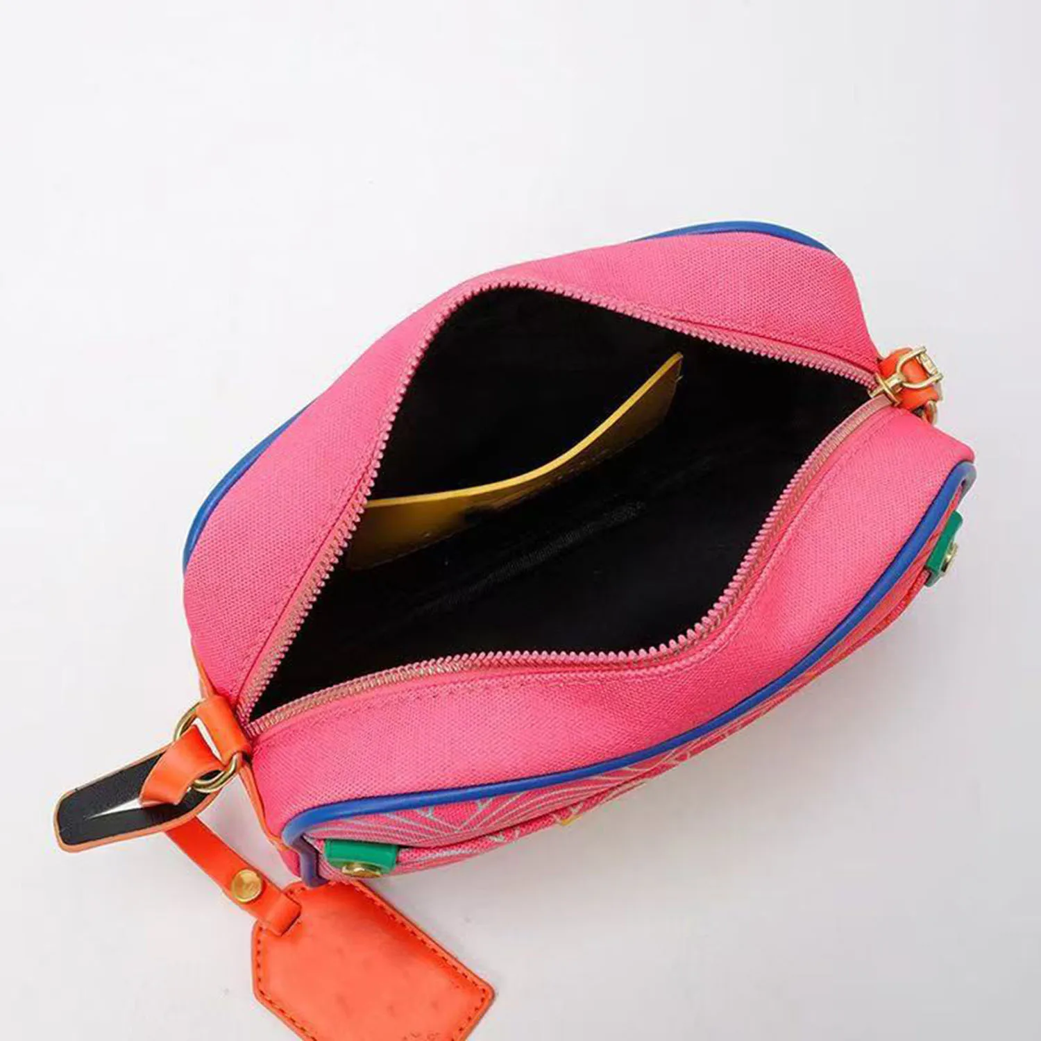 Women's K-G Camera Style Gradient Stitching Fashion Chain Bag Shoulder Bag Crossbody Ladies CrossBody Handbag
