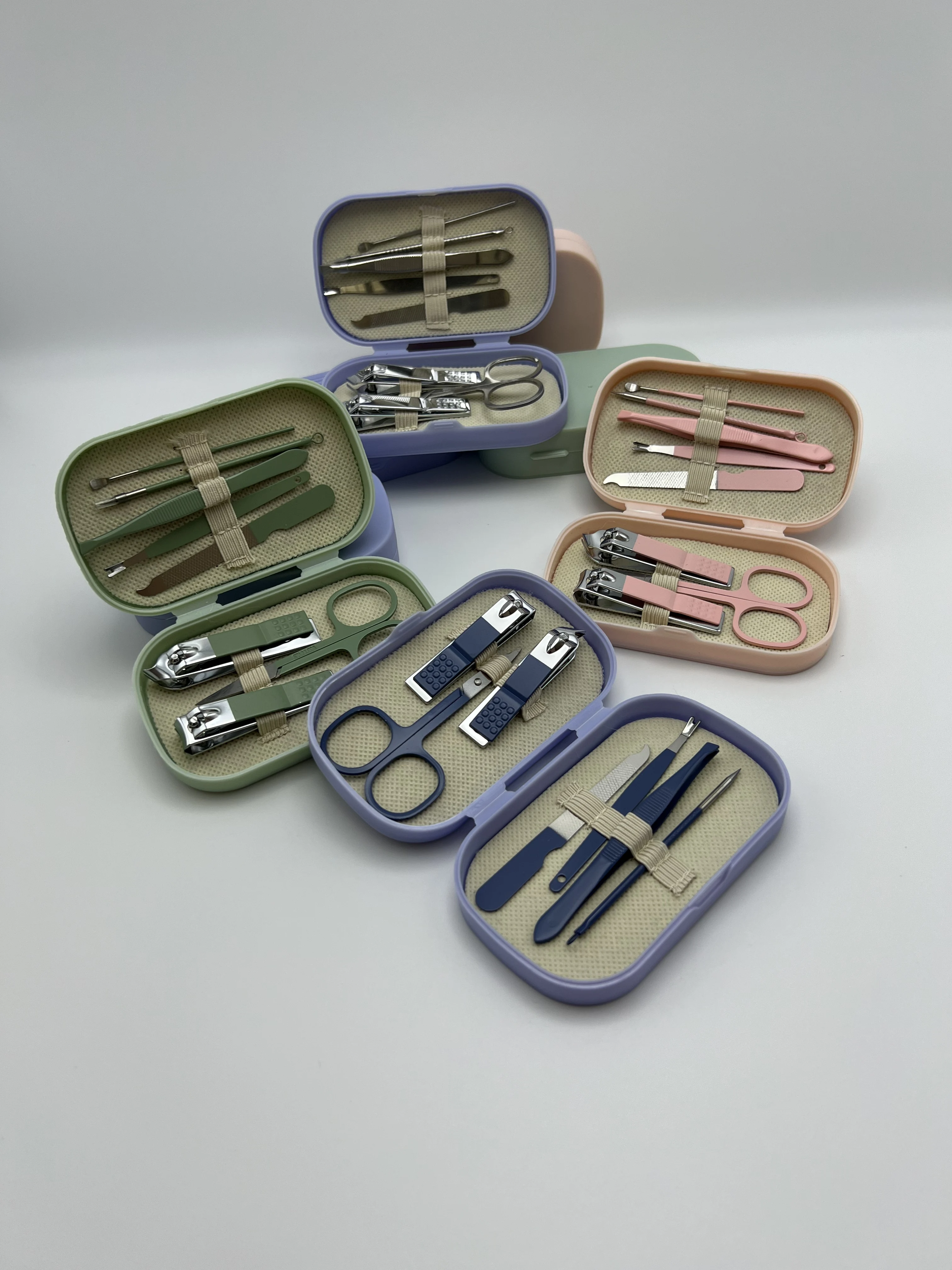 Stainless steel nail clipper set, nail care and manicure clippers, manicure tools, clipper set.