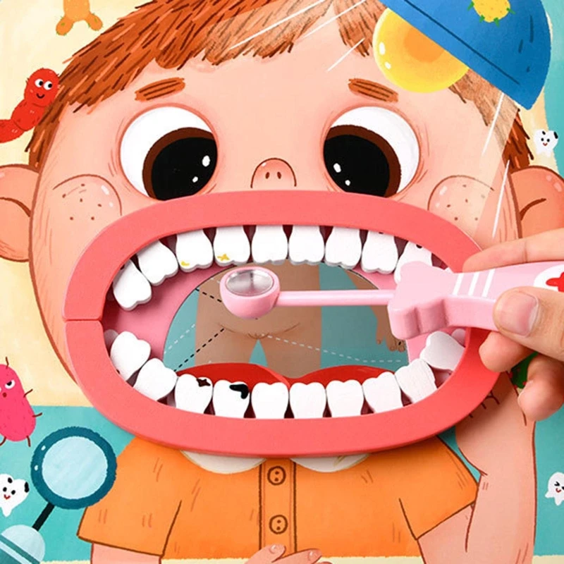 20x en Bois Dentition Dentaire Bagues jouets en bois Dents Dents Dentaire 45 mm 