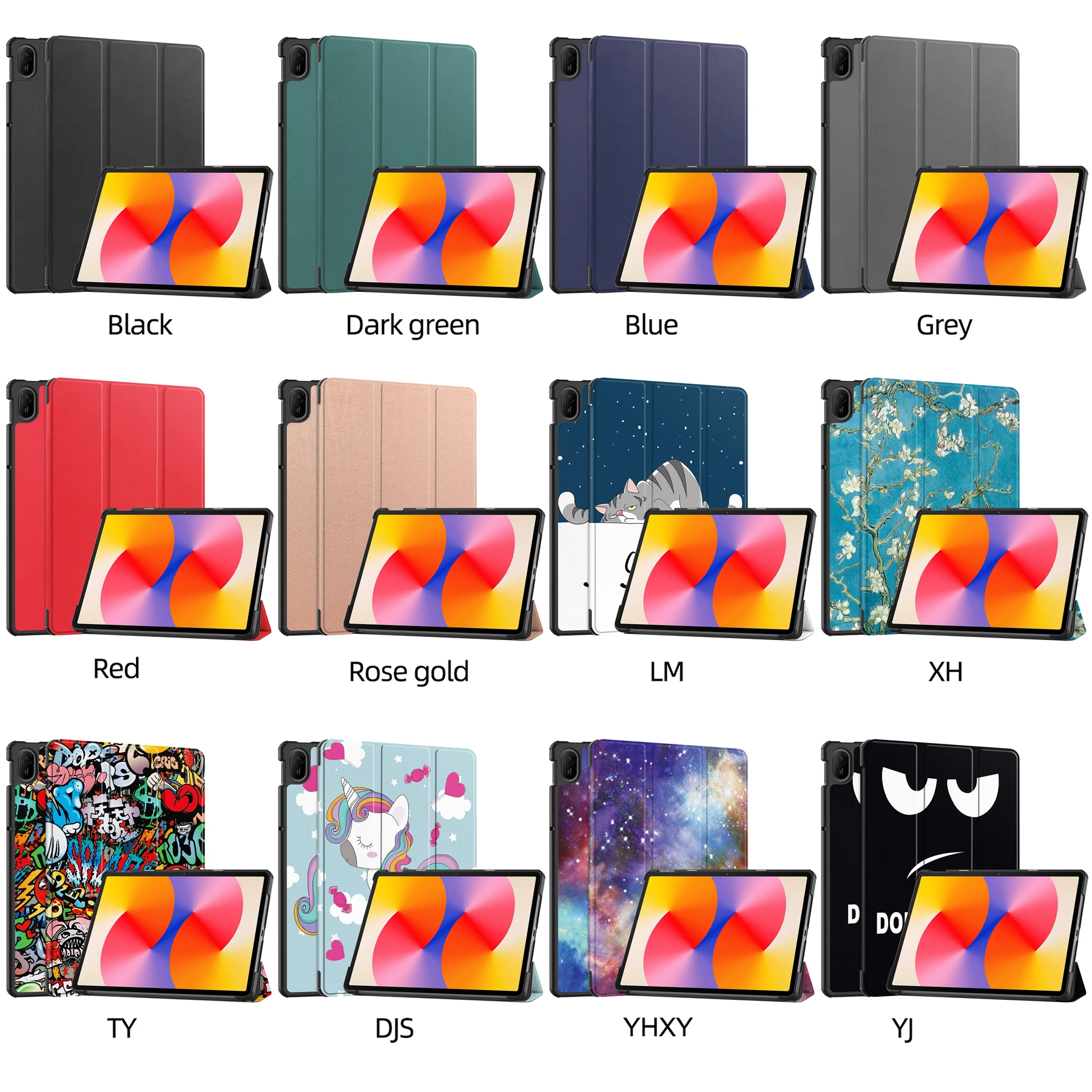 Custodia Antiurto Per Huawei MatePad 11 (2021, 11"), Con Manico Regolabile E Tracolla, Cavalletto Girevole 360°, Protezione 3 Strati, Rosso