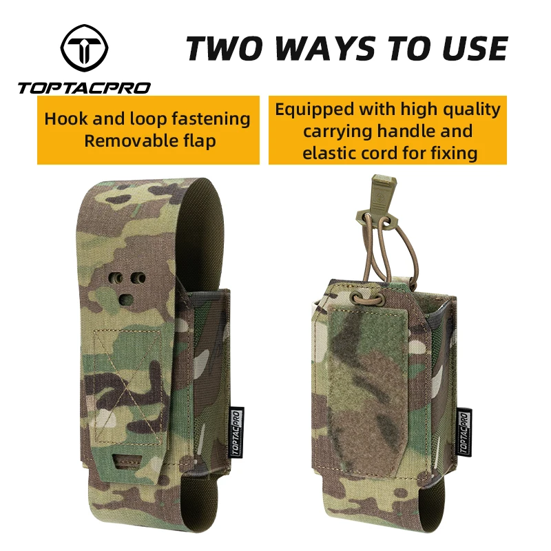 TOPTACPRO Mag Pouch Tactique - Porte Chargeur Double 9mm - MOLLE Laser Cut Camo