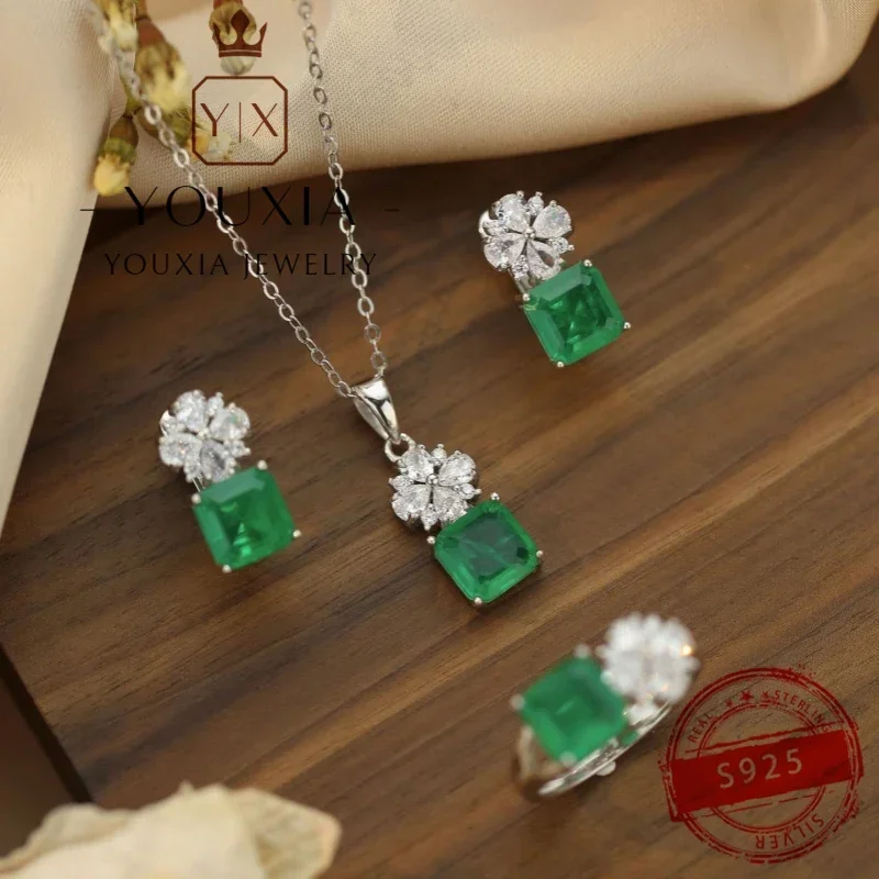 Hot European and American simple fashion high-quality jewelry 925 Silver Gemstone Necklace Valentine's Day gift for women
