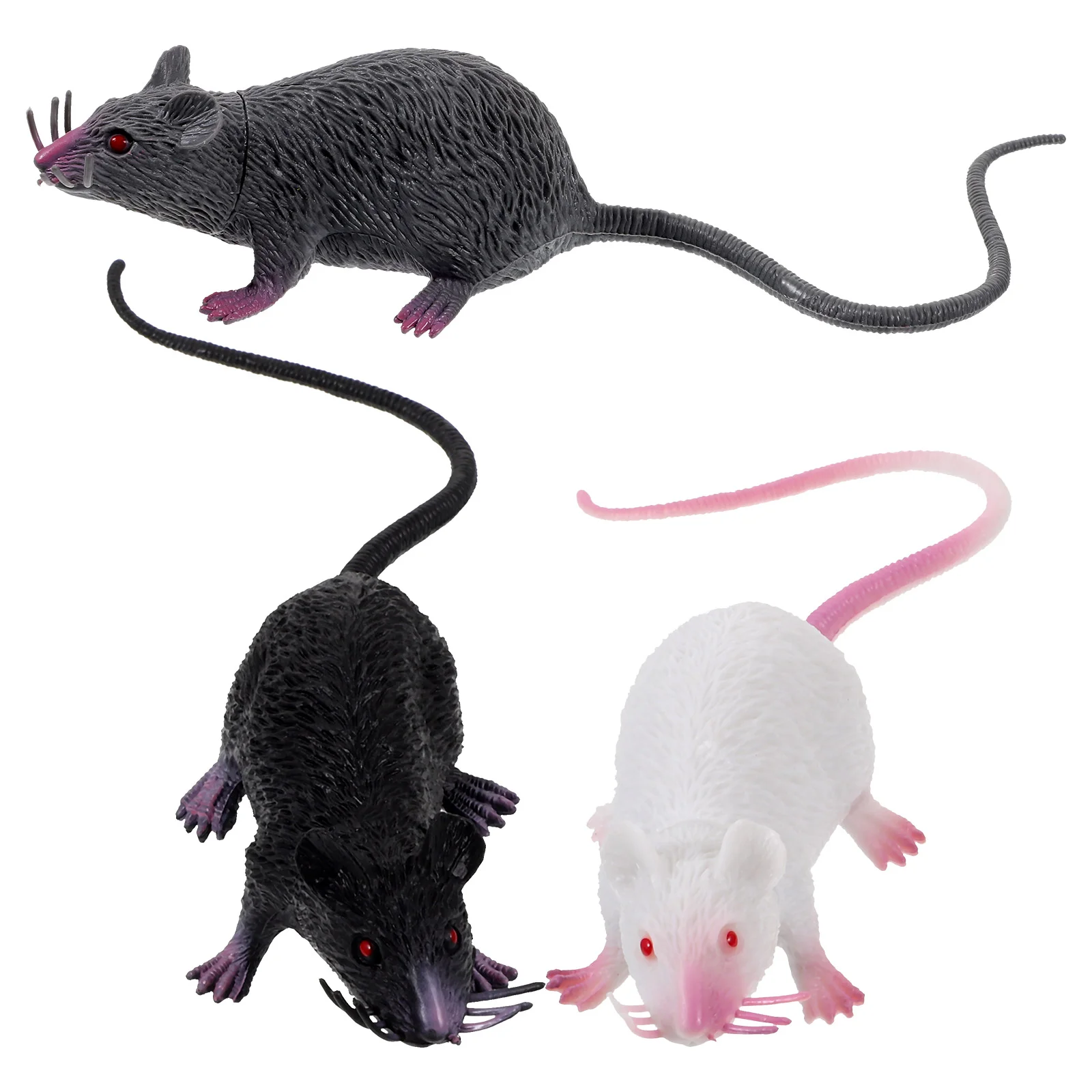 

3 Pcs Cat Toy Toys Simulated Soft Rubber Mouse Decorative Fake Faux Model Figurines Artificial Mice Halloween Props