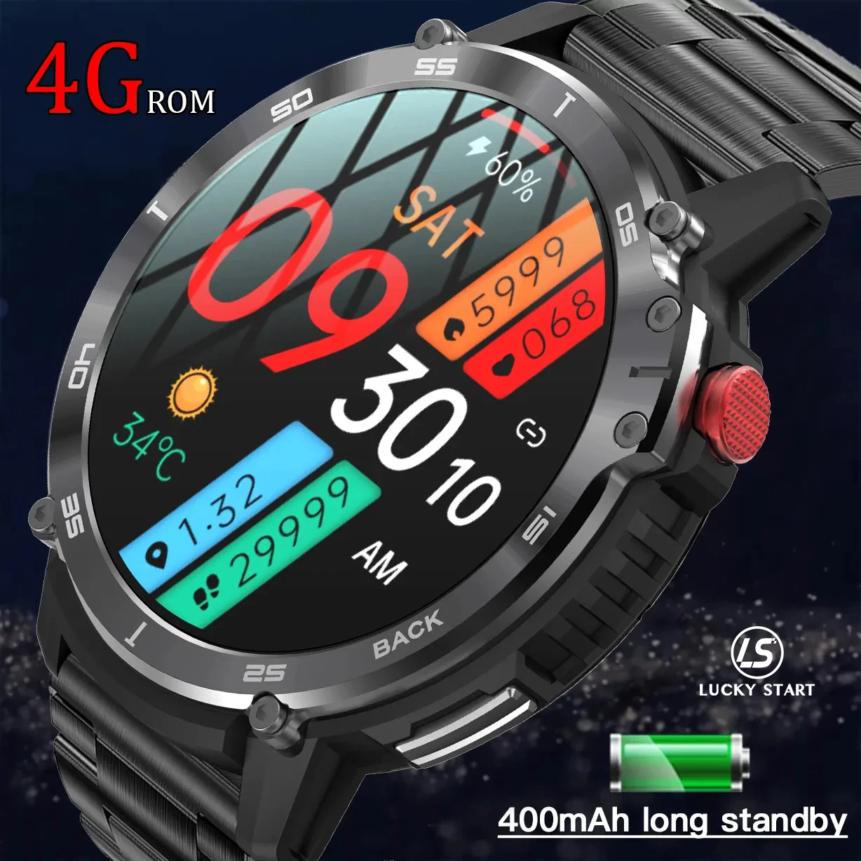 

Outdoor Militaire 3ATM Waterdichte Horloges Bluetooth Call Smartwatch Sport Voor Mannen Horloge Klok 2023 Nieuwe Voor Xiaomi Rea