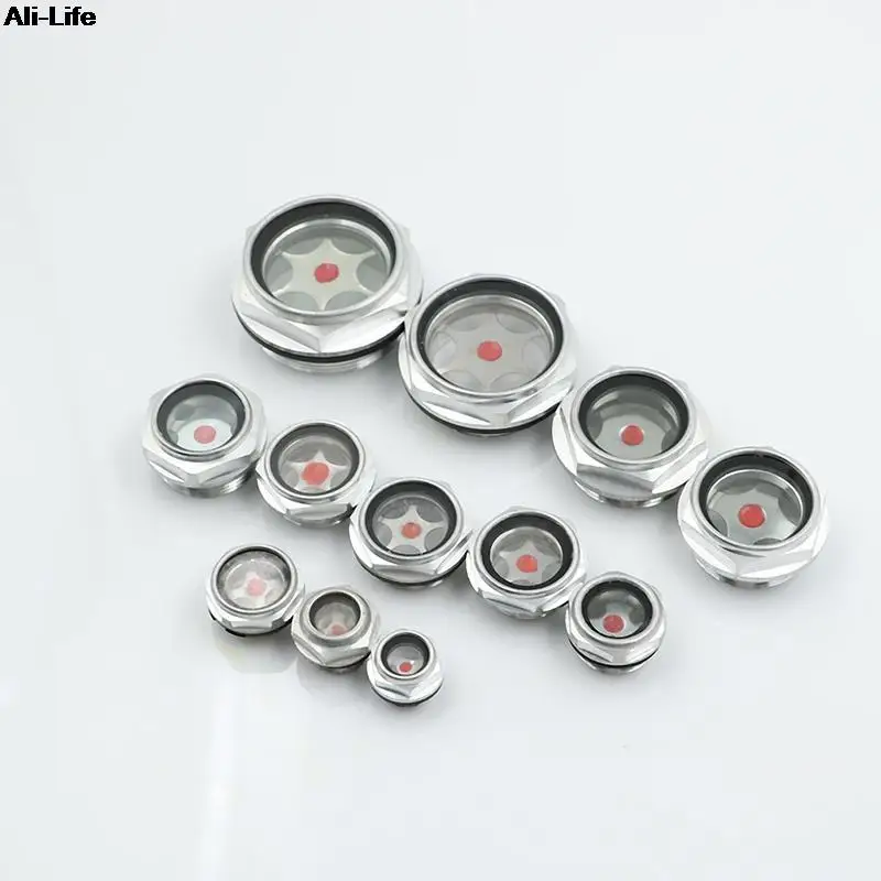Male Threaded Metal Air Compressor Oil Level Sight Glass 16mm-48mm