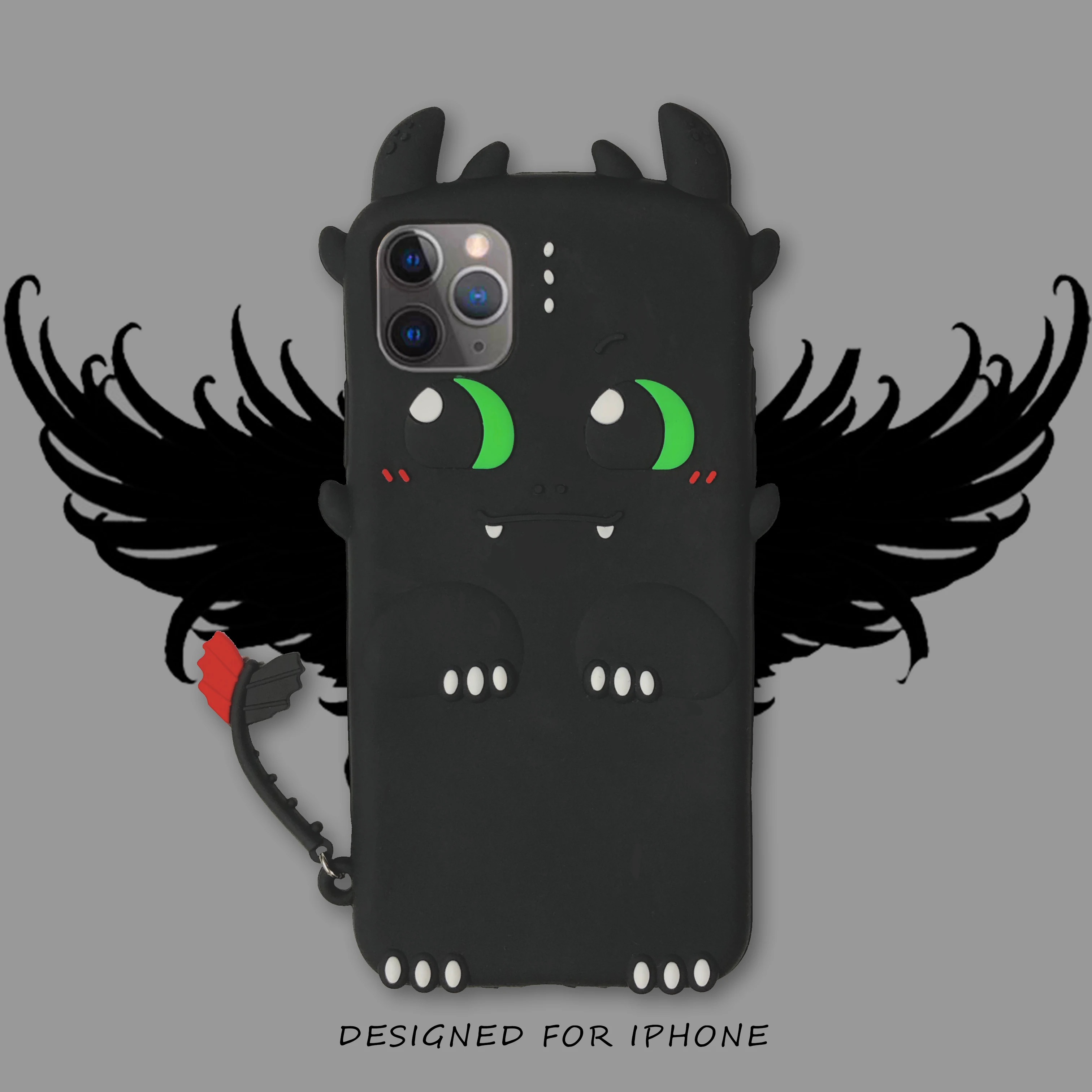 Black and White Dragon Silicone Soft Cover Case