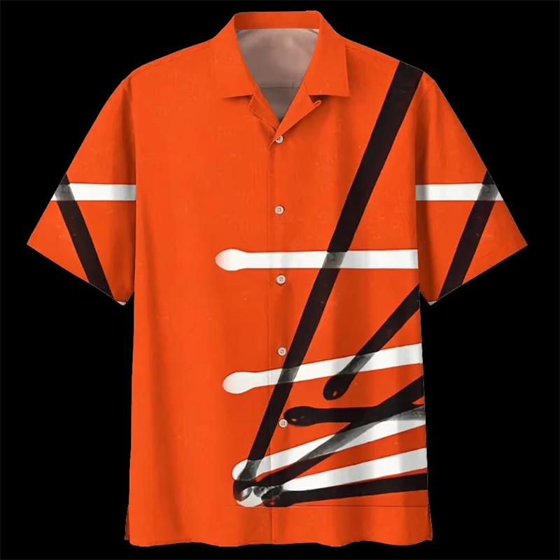 thumbnail image 1 of Nueva Camisa hawaiana de manga corta con estampado de rayas para hombre, camisetas Aloha, camisetas cubanas, blusas informales de verano de gran tamaño para mujer, 1 of 5