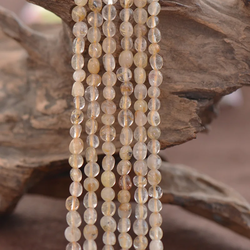

Joanlyn Natural Gold Rutilated Quartz Beads NOT Dyed 5X6mm Irregular Shape 15 Inch Strand RQ37