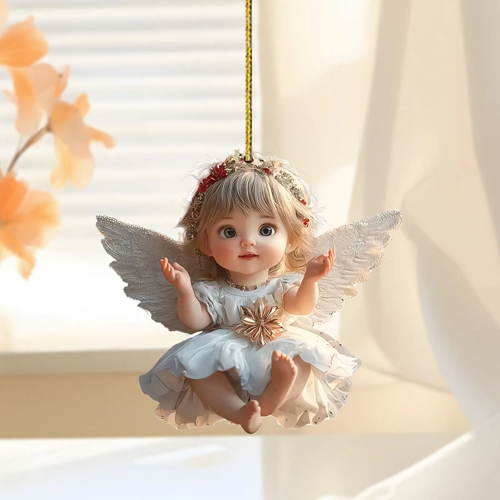 Valentine'S Day Cute Supplies Angel Baby 2d Flat Acrylic Bag Keychain Pendant Car Rearview Pendant Festival Popular Decorations 2