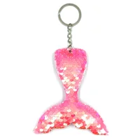 Reflective Mermaid Keychain Fashion Sequin Mermaid Tail Accessories Car Luggage Pendant Wholesale Keychain Pouch 3