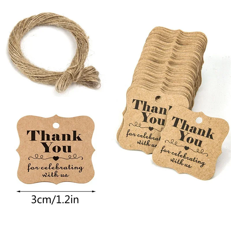 Description Picture 3 of item100pcs+20 meter rope handmade DIY hanging tag. Thank you for celebrating with us. Label gift baking, package decoration