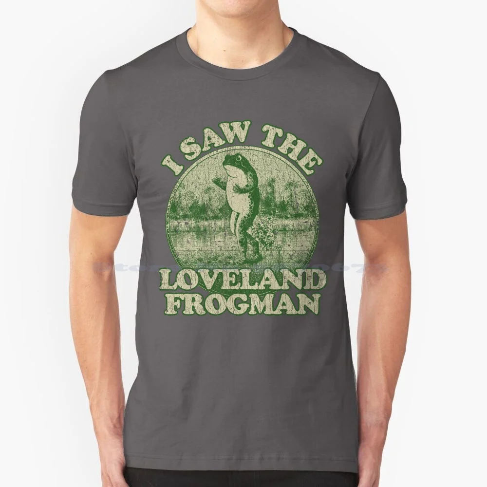 Ho Visto Loveland Frogman 1955 T Shirt 100% Cotone Tee Travel Ohio Cryptoology Cryptid Loveland Frogman Midwest Sasquatch
