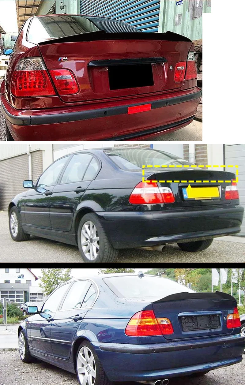 3 Piece Rear Spoiler Lip for BMW E46