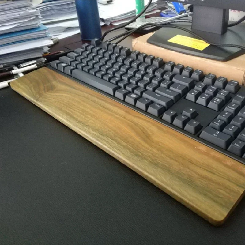 Echome-ergonômico Preto Noz Teclado Mão Resto Logotipo do Texto Personalizável Descanso de Pulso de Madeira 60 75 80 Teclados Mecânicos - Imagem 4