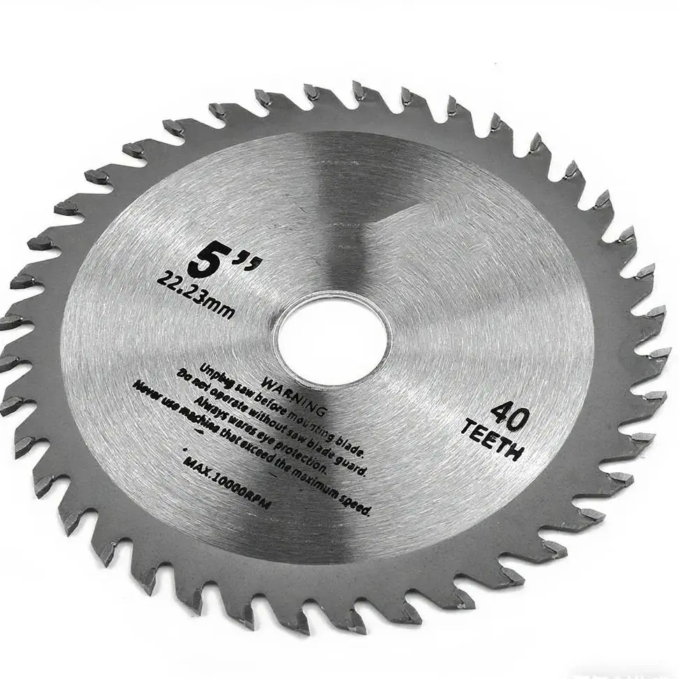 Cutting Disc 5inch 125mm Cutting Disc Mini Circular Saw Blade For Wood Plastic Metal Rotating Carbide Cutting Tools 40 Teeth 12000 Max RPM