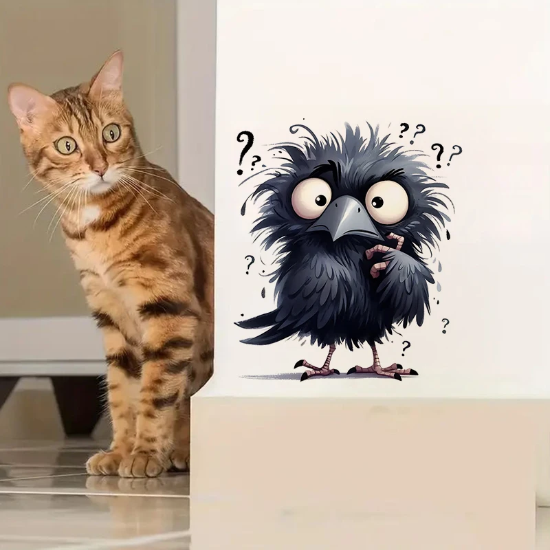 Funny Raven Sticker Water-proof Home Wall Decal Wall Bathroom Cabinet Door Toilet Car Laptop 1pc