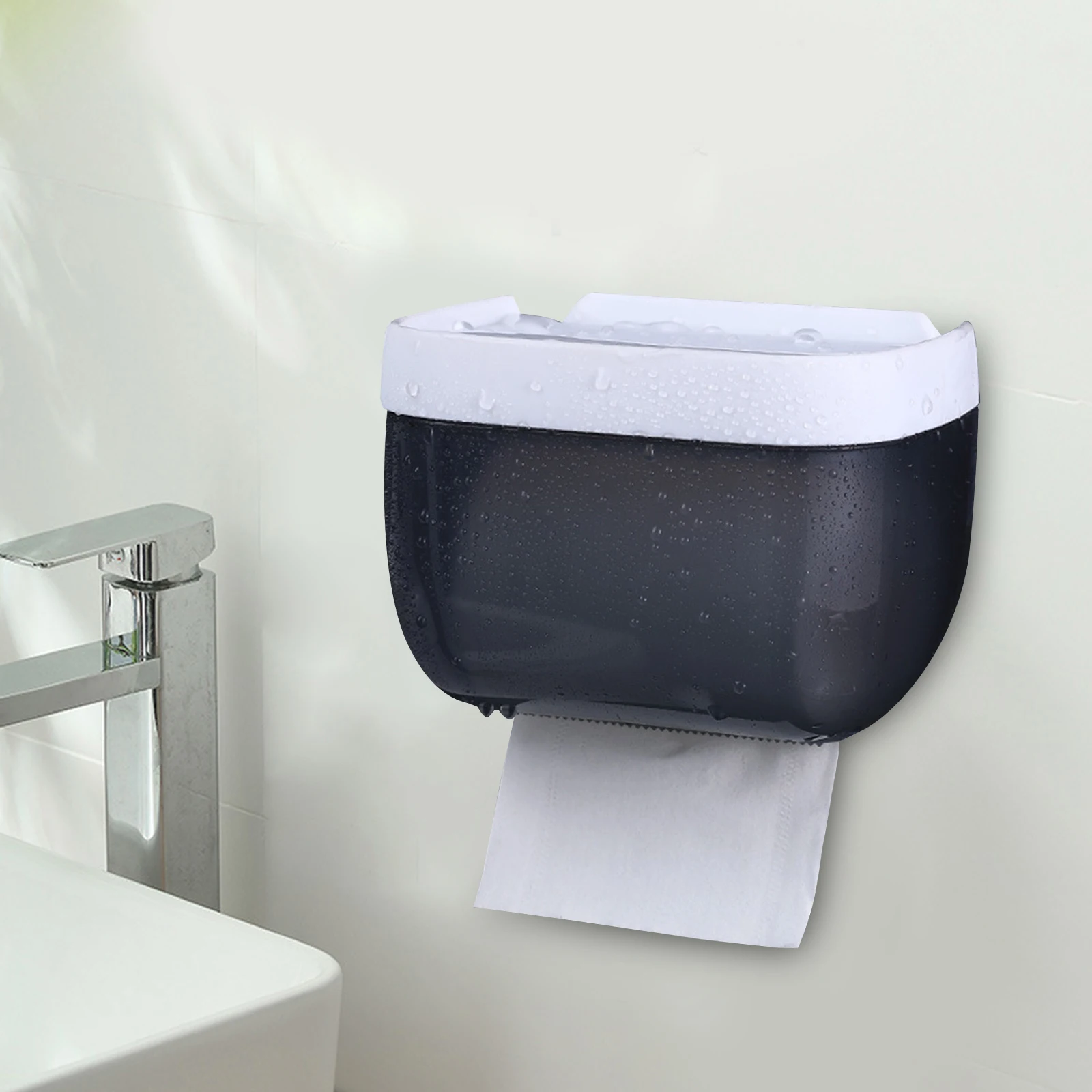 Toilet Paper Holder Toilet Paper Rack Toilet Roll Holder 1 Pcs Wall Mounted with Shelf No Drilling Paper Toilet Storage Rack Dispenser for Home Office