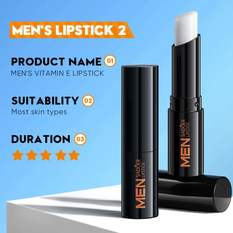 SADOER Men's Lip Balm Moisturizing Anti Cracking Repair Nourishing Hydrating Lipstick Men Lips Skin Care Products