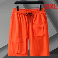 12XL 11XL Plus Size Shorts Men Summer Cargo Shorts Fashion Casual Orange Short Pants Big Size 12XL Bottom Solid Color 1