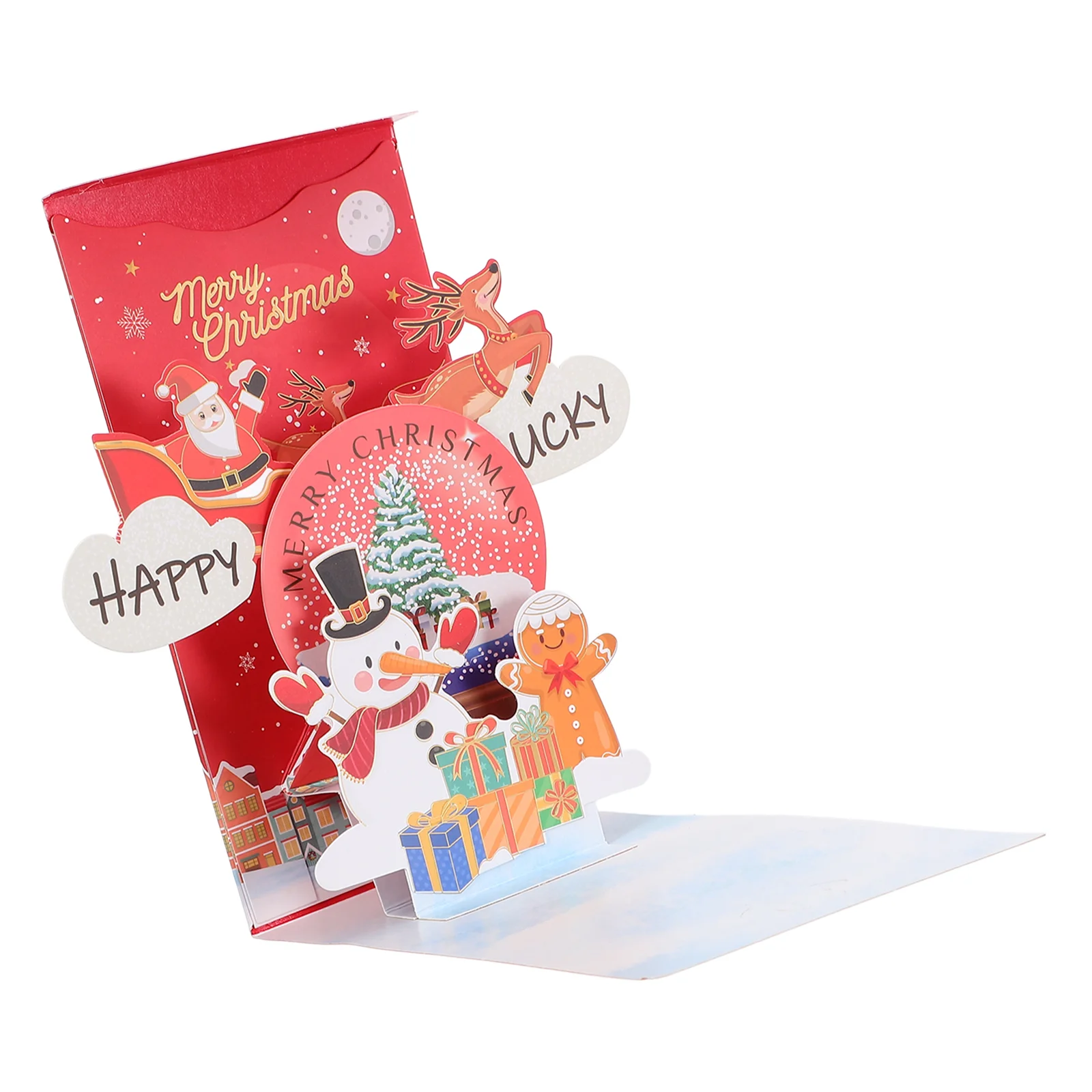 Christmas Pop up Cards Three-dimensional Red Envelope Greeting Xmas Supplies Paper