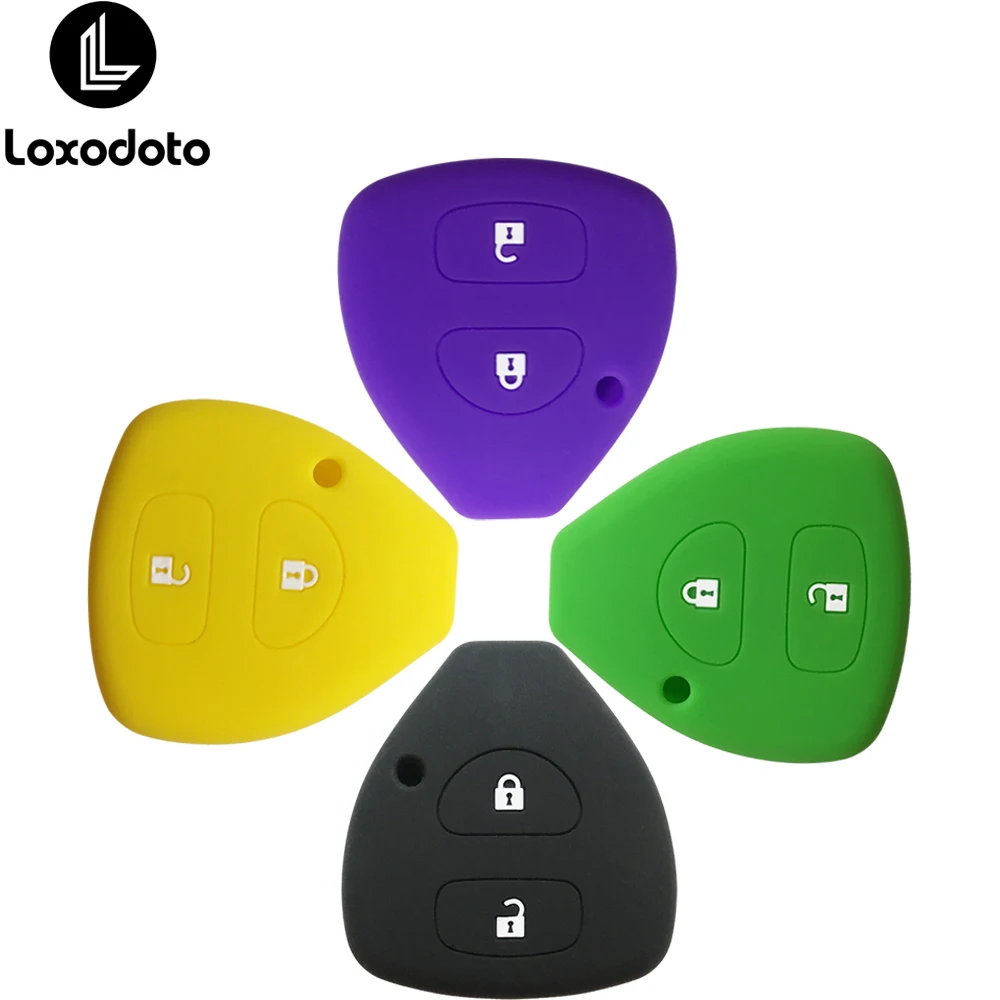 Car Key Case Silicone Car Key Cover Shell Chain for Toyota Rav4 Corolla etc.