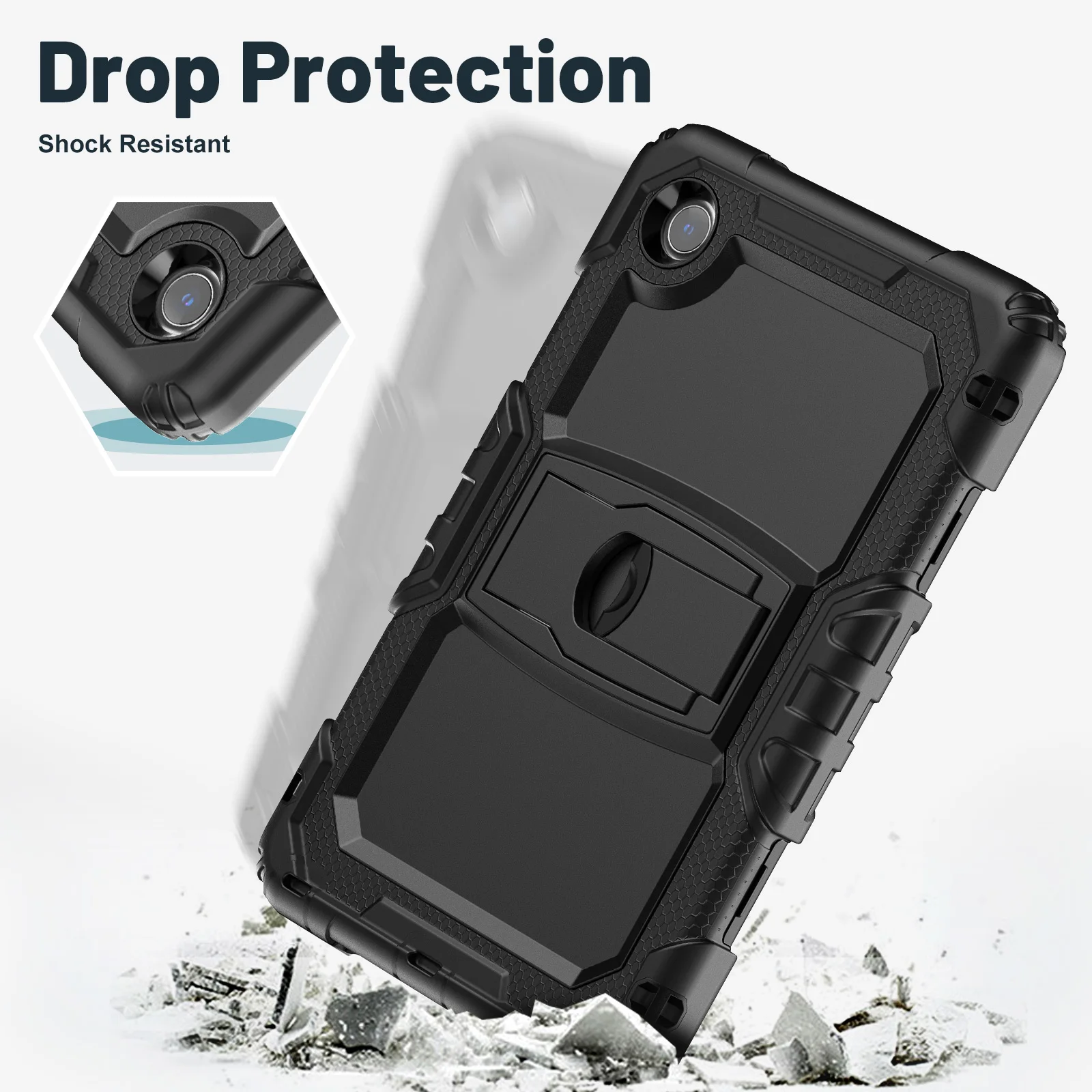 Kids Armor Case for 8.7 Inch Tablet with 360° Rotating Hand Strap and Stand - Shockproof Rugged Cover