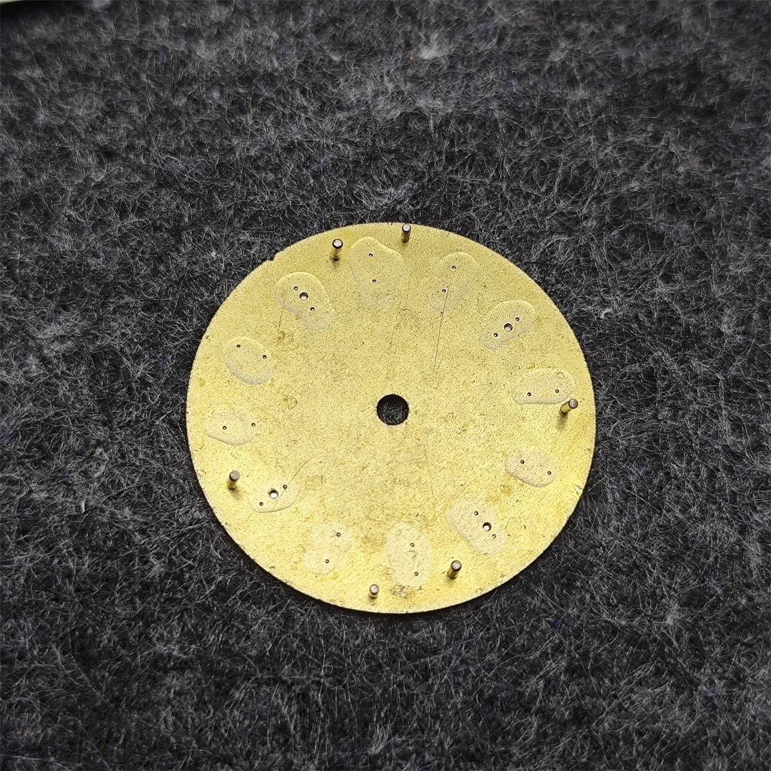 Enameled Watch Dial with Green Luminous Face - 28.5mm