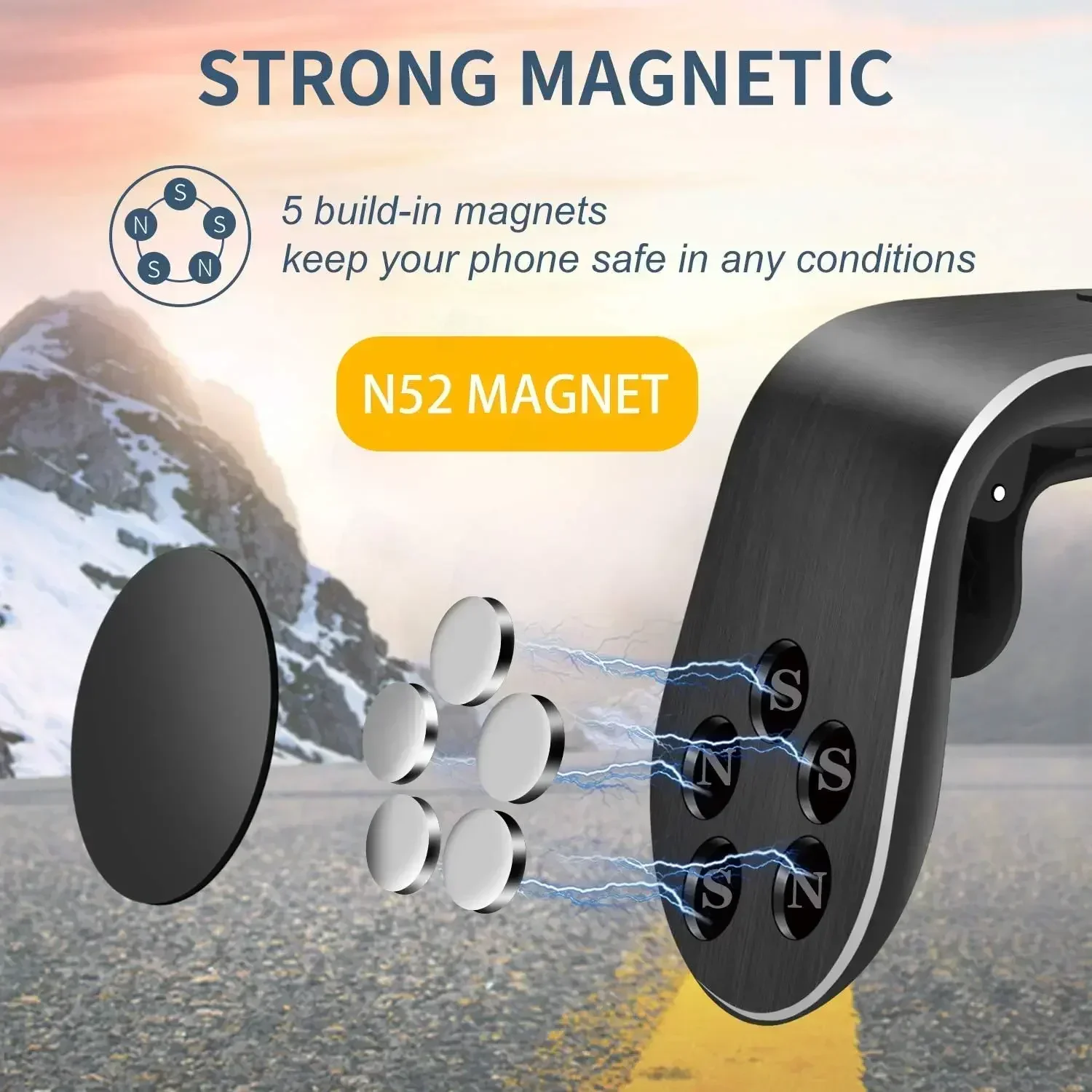 Magnetic Car Phone Holder Folding Mount
