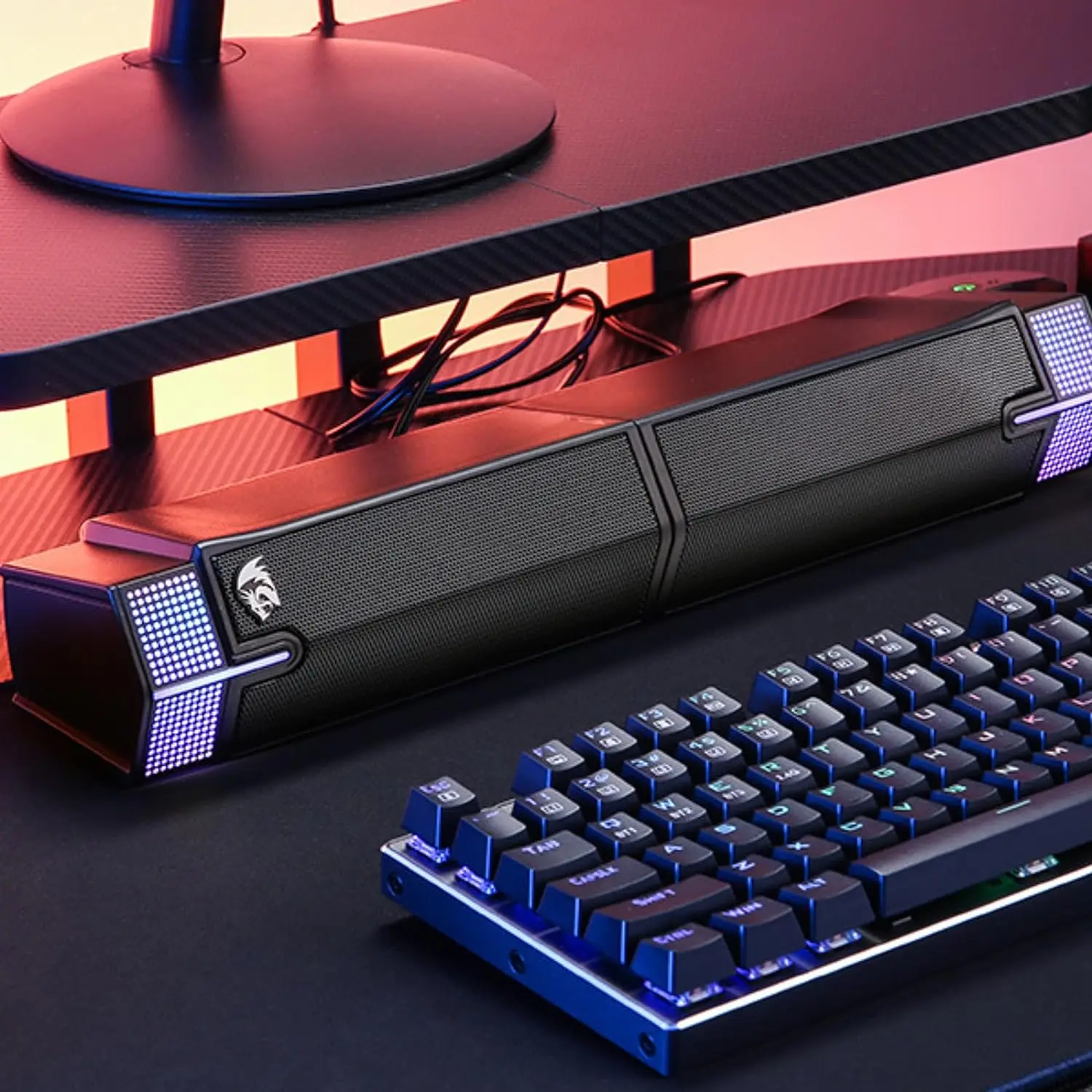 Redragon GS511 Wireless RGB Desktop Speakers 2.0 PC Gaming Soundbar RGB Backlight & All-in-one Control USB Powered