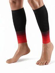 Unisex Calf Compression Sleeves for Running and Outdoor Sports (Red)