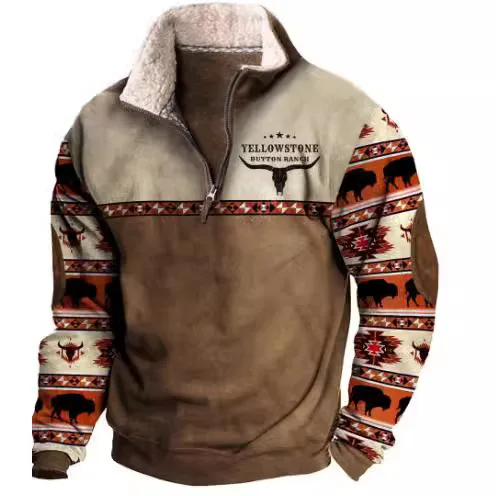 Spring Autumn New Men Wool Collar Half-zipper Hoodies Sweatshirts Print Casual European American Trend Jacket Long-sleeved Tops