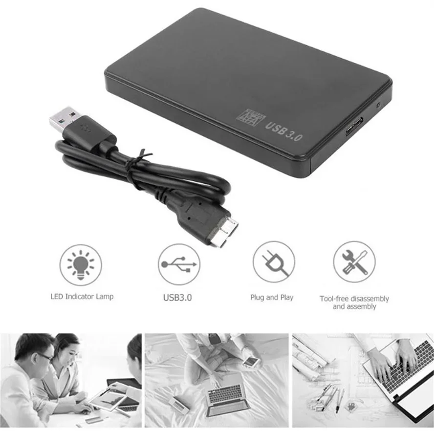 USB 3.0 2.0 To 2.5 Inch Hard Drive Case SATA HDD SSD Enclosure 5Gbps External Hard Drive Disk Box For PC Laptop Smartphone