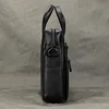 Men's Business Briefcase Fit 15" PC Genuine Leather Handbag Real Leather Male Laptop Handbag A4 Office Man Crossbody Bag 2