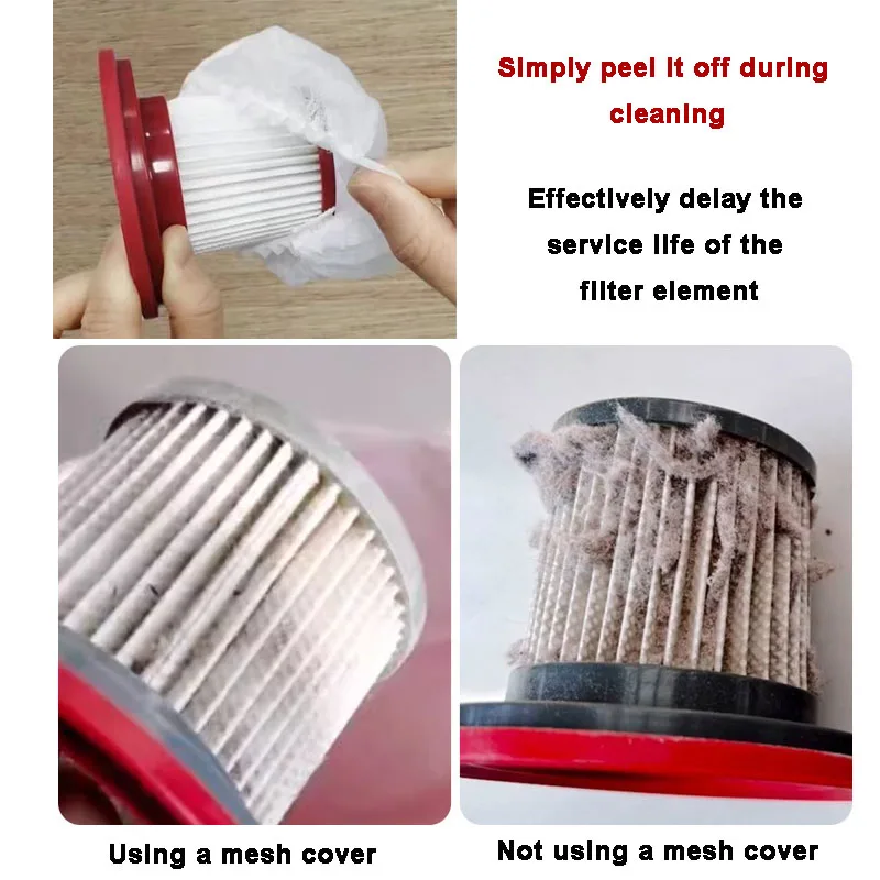 20pcs Disposable Vacuum Filter Element, Non-Washable Non-Woven Handheld Vac Net Cover & Protective Cover