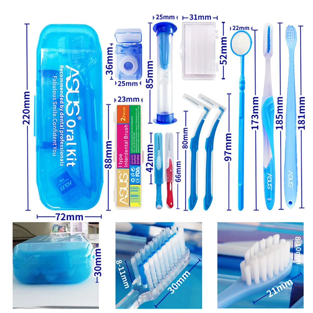 Tooth Brush Mouth Mirror Interdental Brush Dental Floss Oral Clean