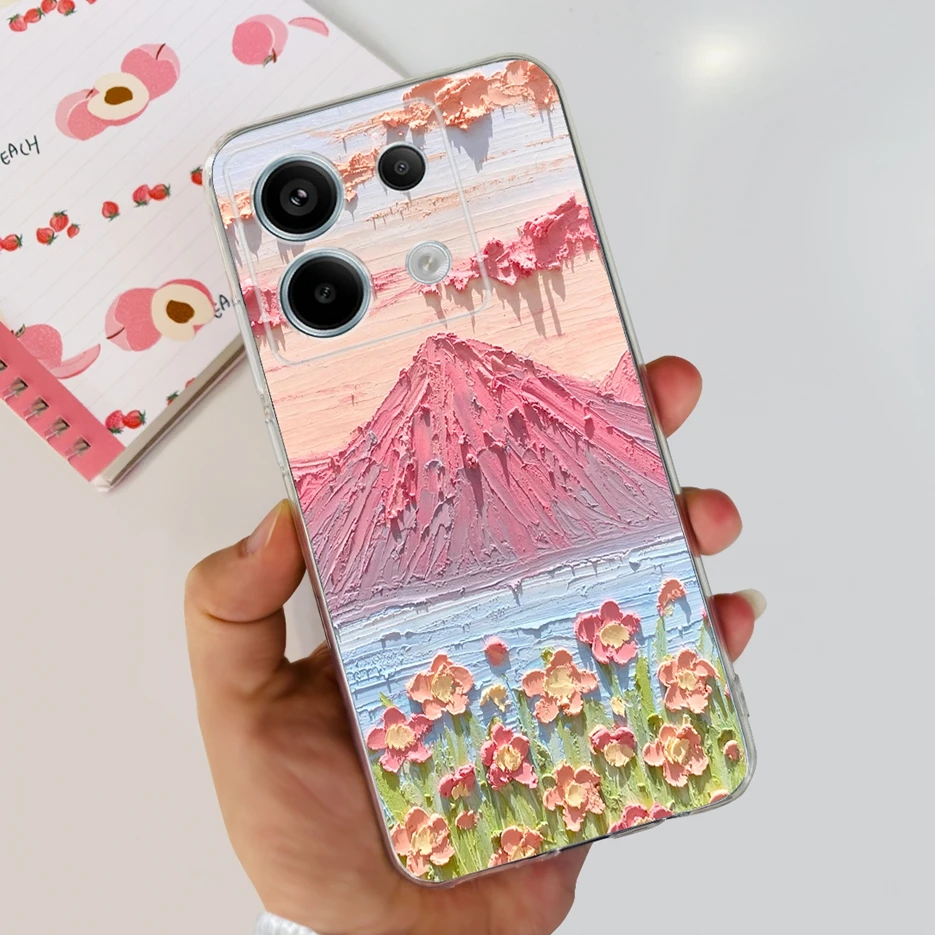 Chic Painted Clear Silicone Phone Case with Bumper Protection