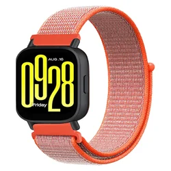 Breathable Nylon Sport Wristband - 22mm Loop Strap, Comfortable Fit - Redmi Watch 5 Active (Orange red)