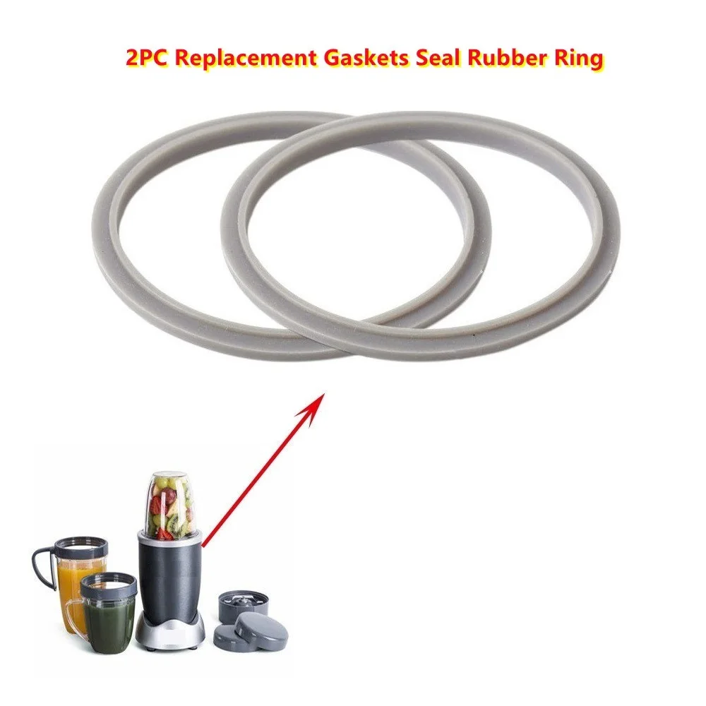 2pcs Replacement Gaskets Seal Rubber Ring For Magic Bullet Flat/Cross Blade, Compatible for