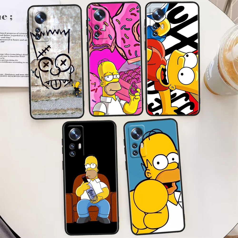 The Simpsons Disney Per Xiaomi Mi 13 Ultra 12T 12S 12X 11I 11X 11T Play Hypercharge Lite Pro Custodia Per Telefono Nera