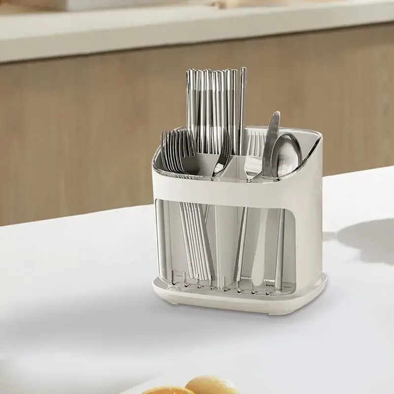 Utensil Holder Cutlery Drainer Kitchen Tableware Storage Bucket Plastic Chopstick Spoon Storage Rack Detachable Kitchen Tools 2
