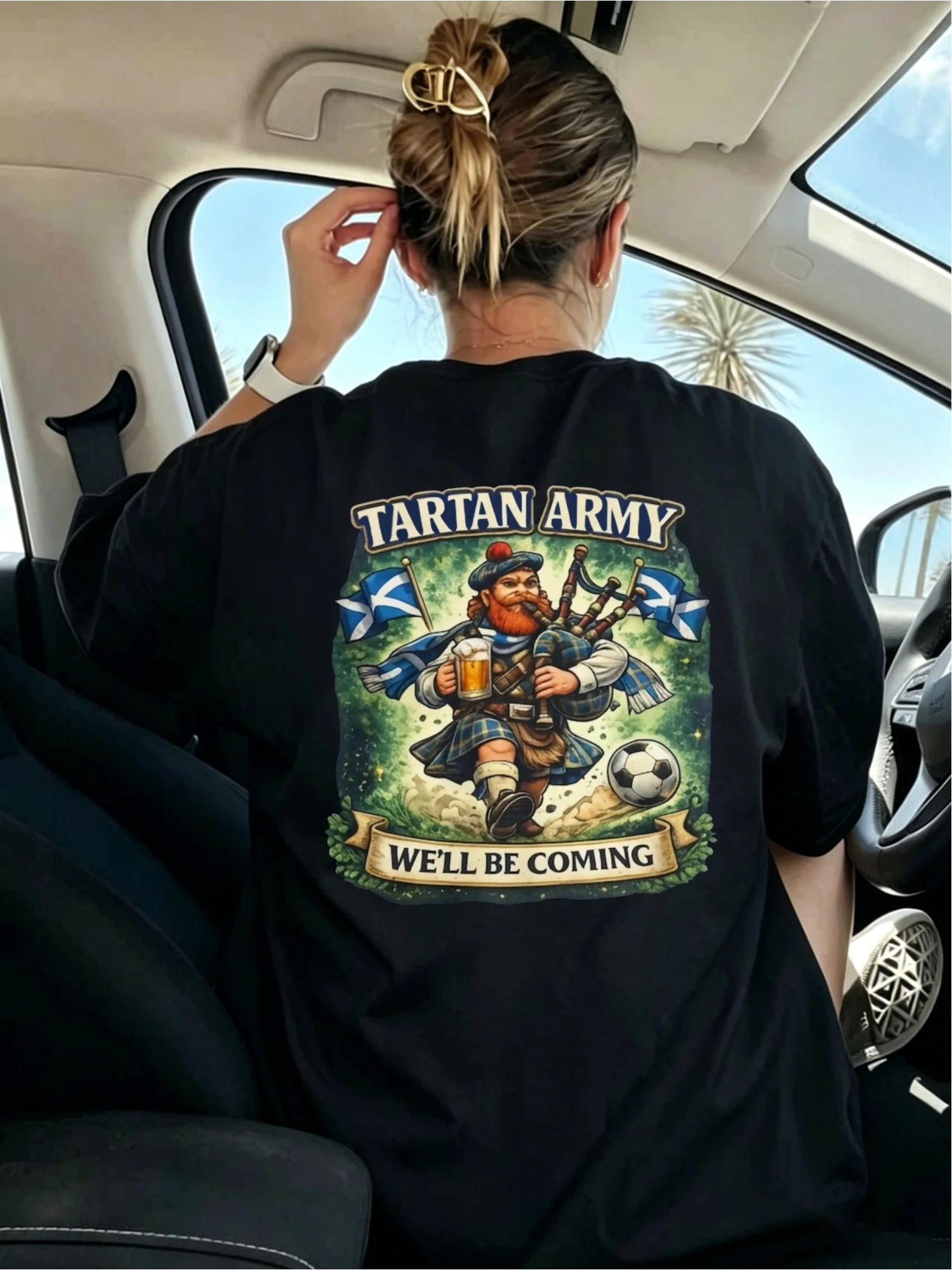 NEW Fashion Back Women T-Shirt Tar Tan A Rmy We ll Be Coming Short Sleeve Crew Neck Casua Suitable for Spring And Summer